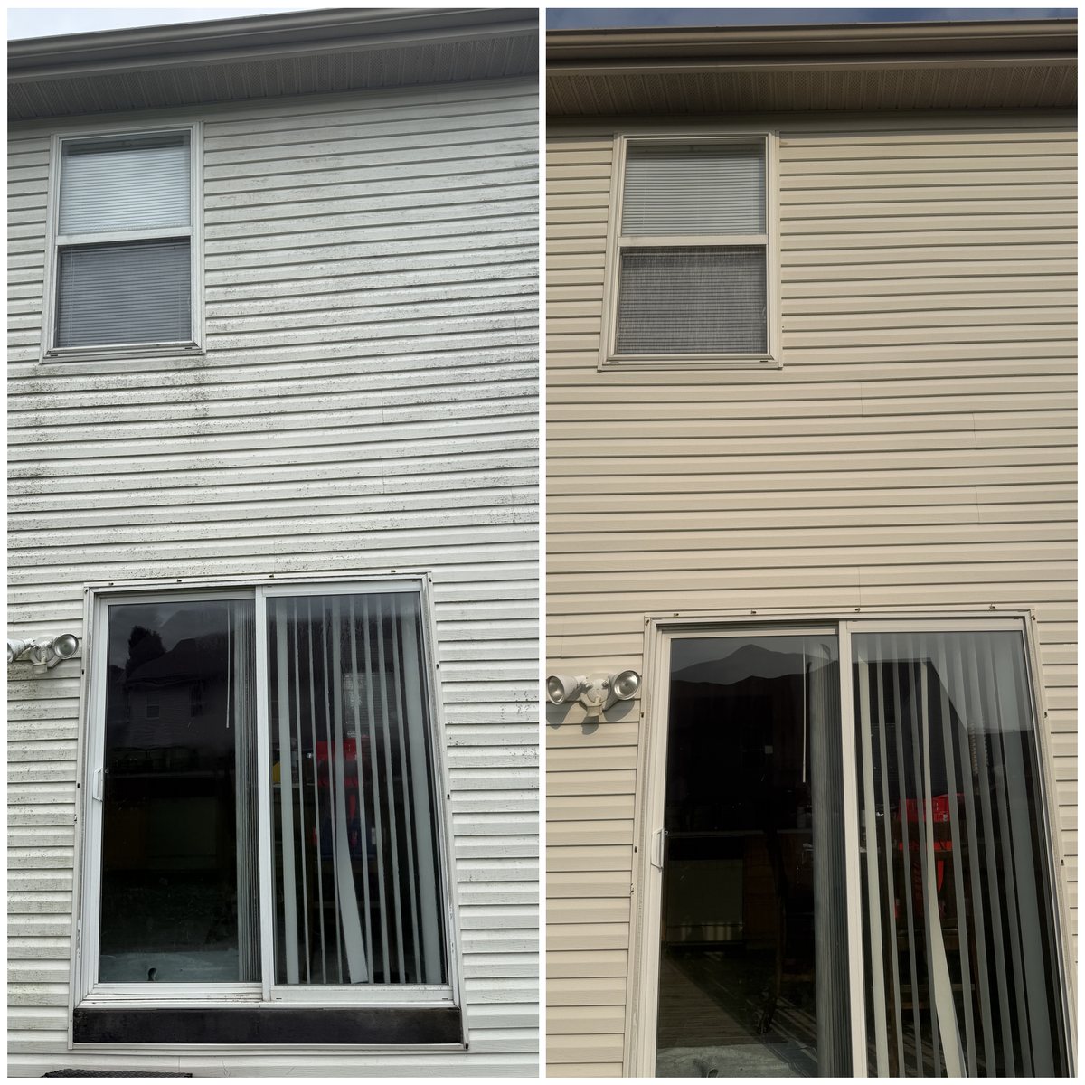 House siding soft washing before and after in Cincinnati, OH